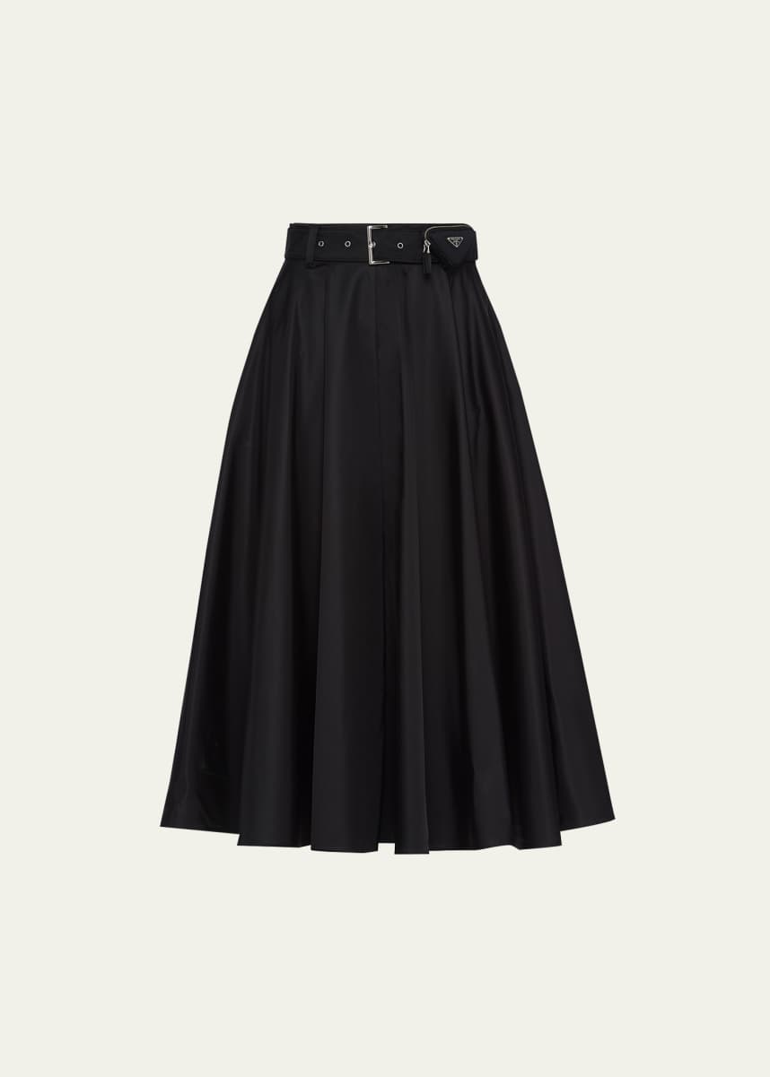 Prada Re-Nylon Belted Midi Skirt