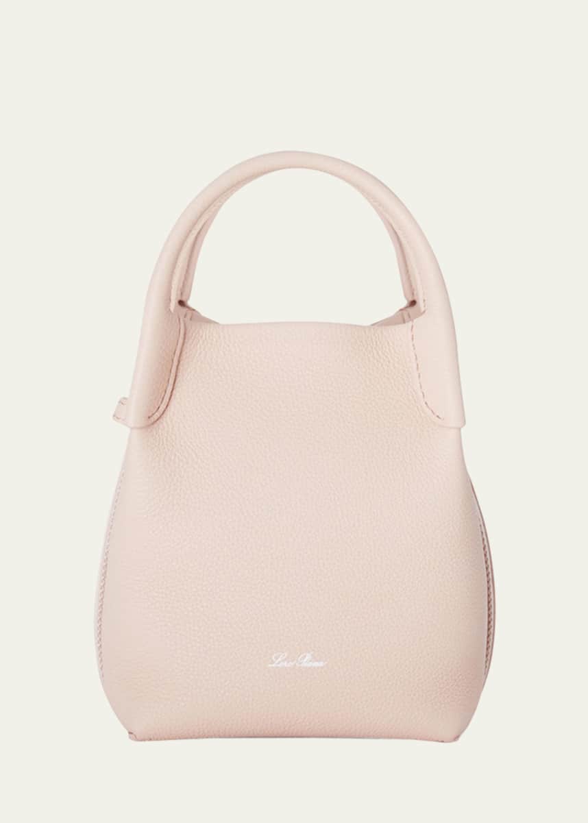 Loro Piana Bale Micro Grain Leather Crossbody Bag