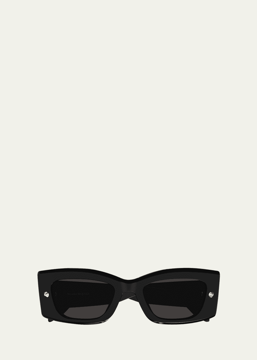Alexander McQueen Studded Acetate Rectangle Sunglasses