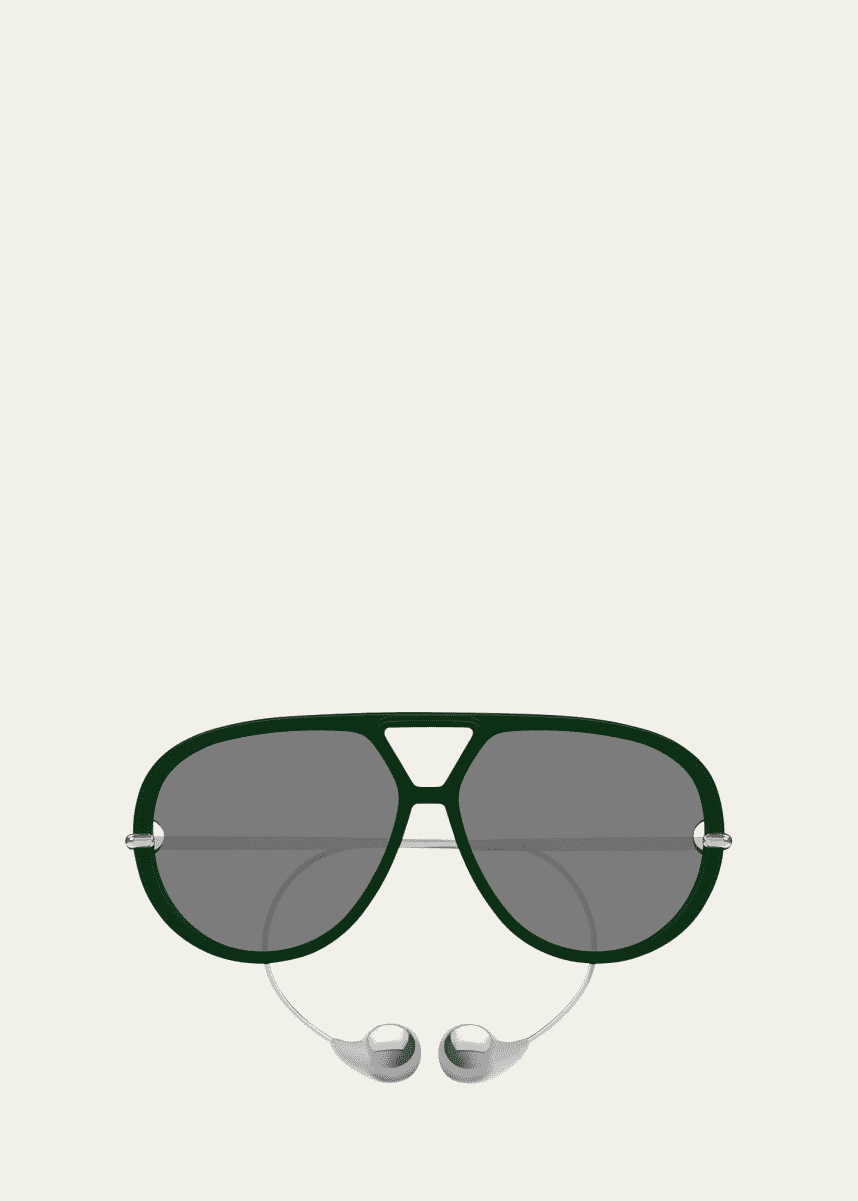 Bottega Veneta Geometric Acetate & Metal Alloy Aviator Sunglasses