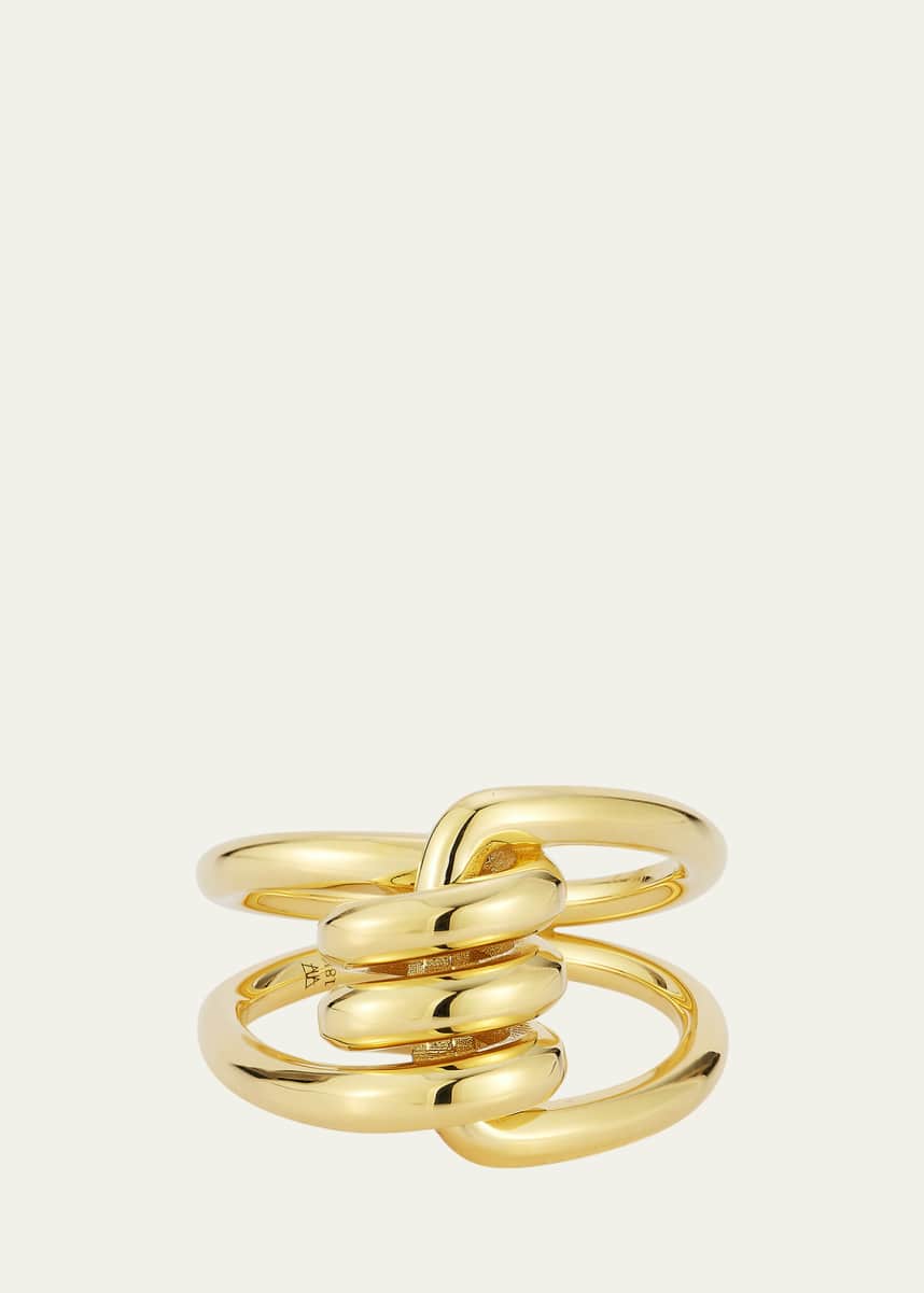 Walters Faith Huxley 18K Yellow Gold Single Coil Link Ring, Size 7