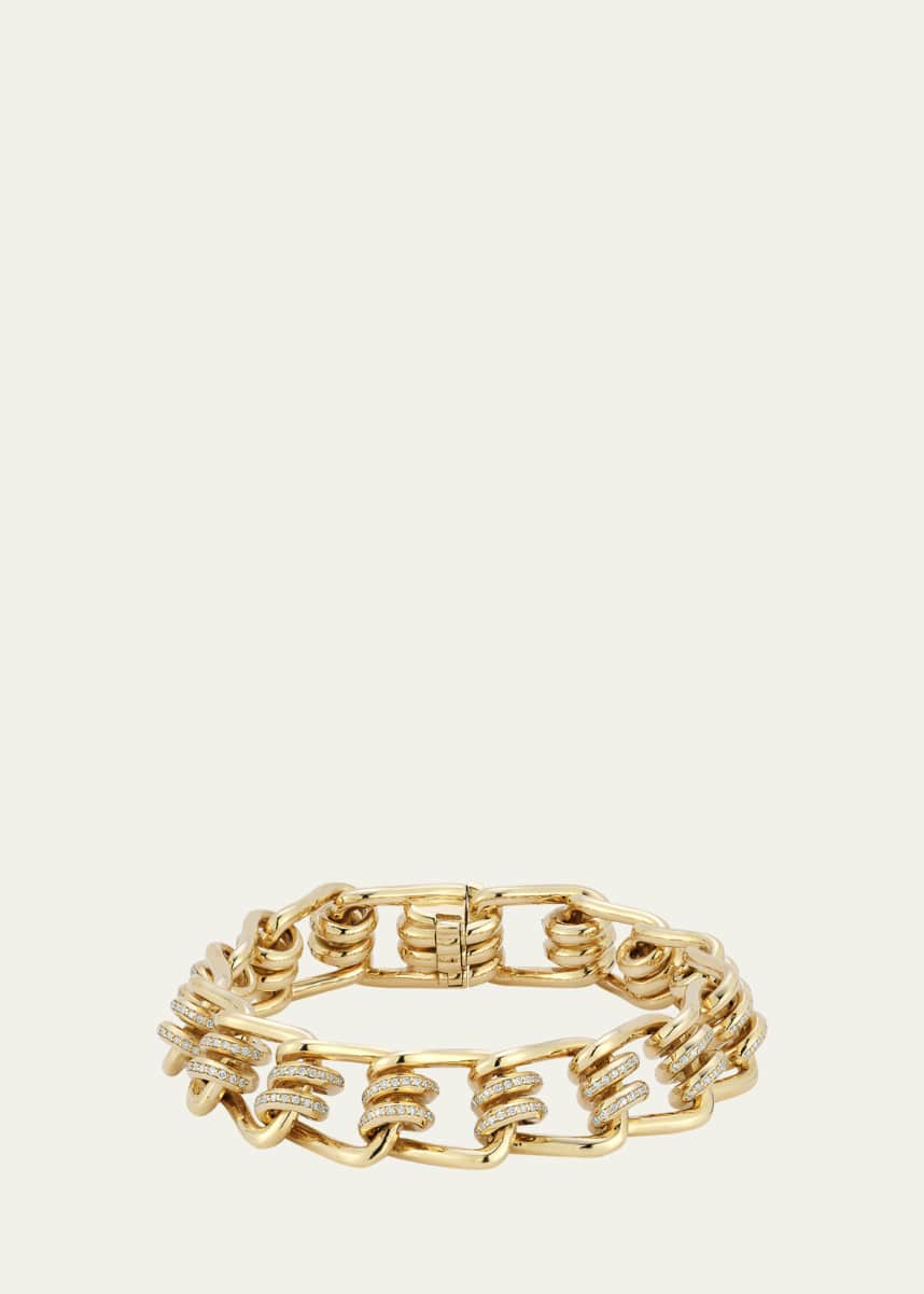 Walters Faith Huxley 18K Yellow Gold Diamond Coil Link Bracelet, Size 6.5