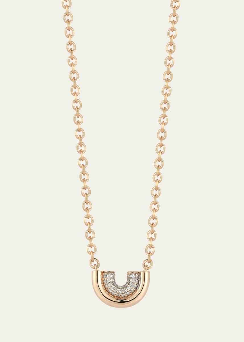 Walters Faith Thoby 18K Rose Gold Diamond Small Tubular Necklace