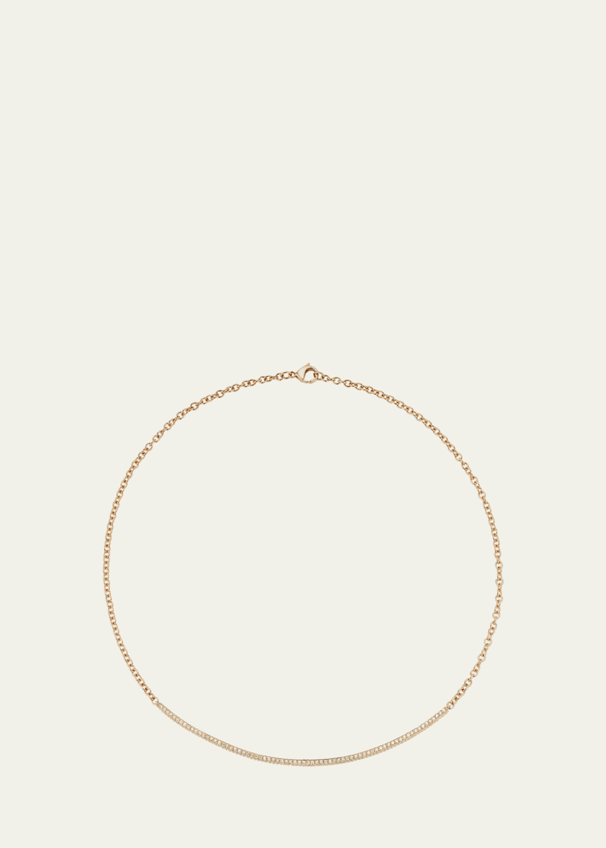 Walters Faith Clive 18K Rose Gold Diamond Fluted Bar Necklace