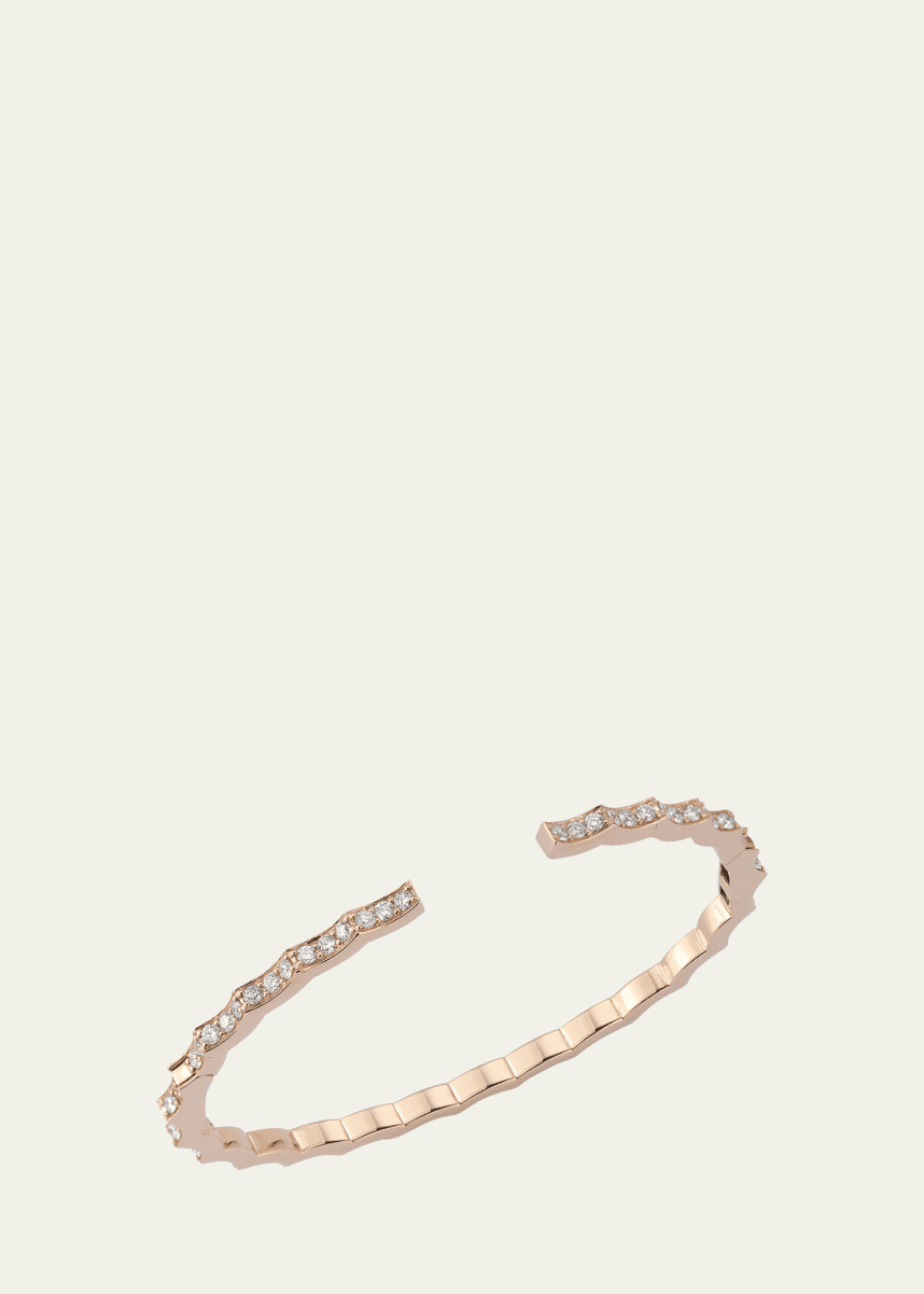 Walters Faith Clive 18K Rose Gold Diamond Scalloped Hinge Bracelet, Size 6.5