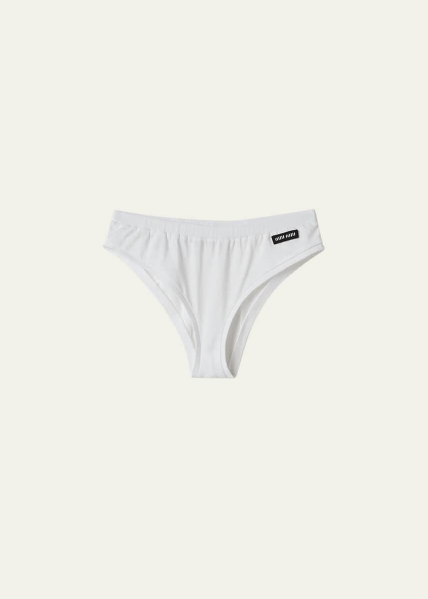 Miu Miu Logo-Tab Jersey Briefs