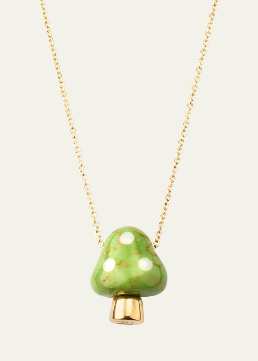 Aliita Amanita Turquoise Pendant Necklace in 9k Gold