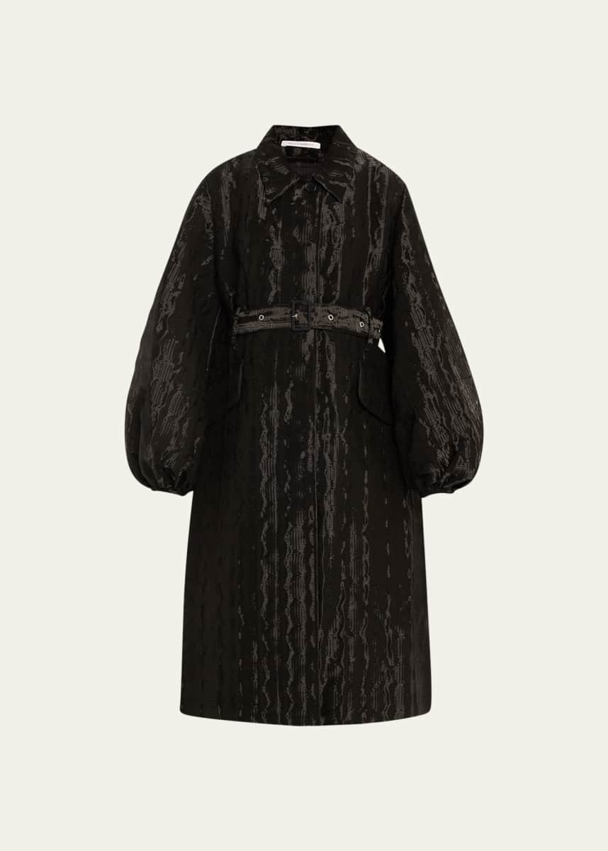Cecilie Bahnsen Farrel Belted Stratos Jacquard Long Coat