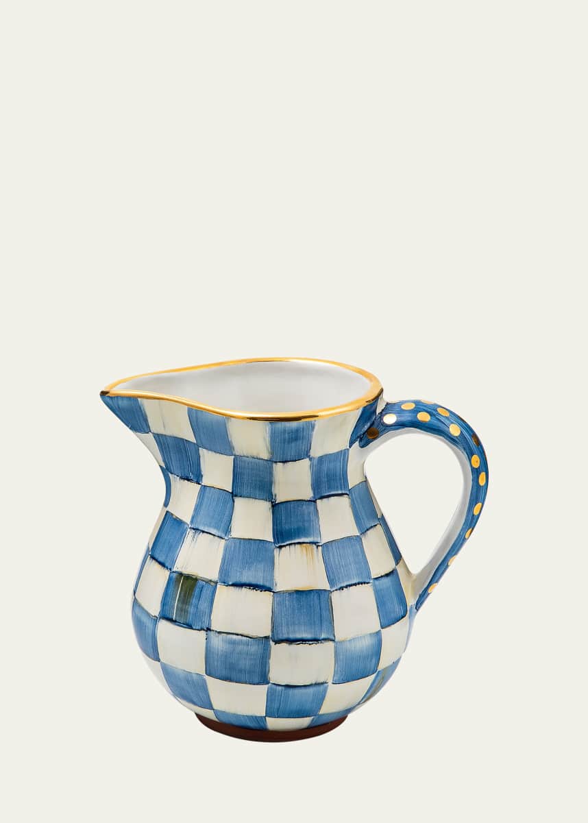MacKenzie-Childs Royal Check Portly Pitcher, 52 oz.
