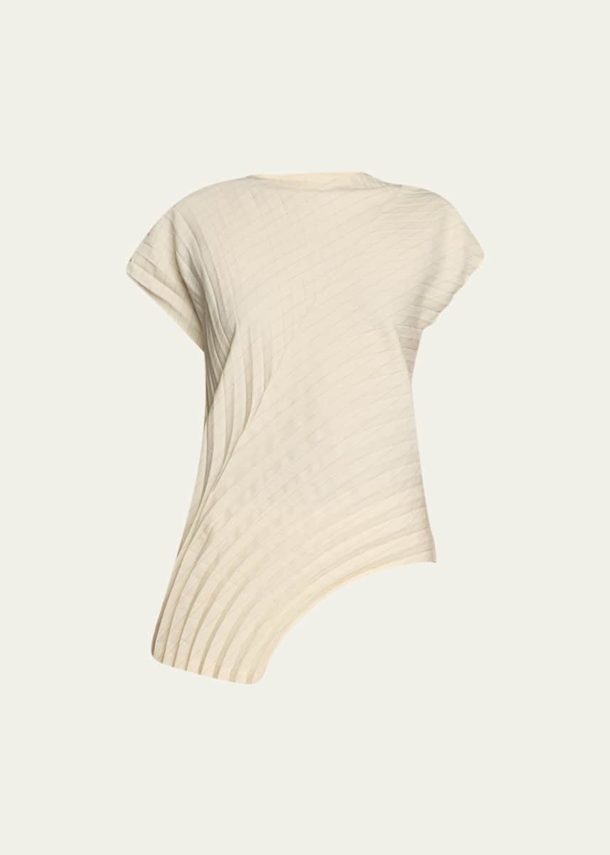 ISSEY MIYAKE polyester Rose thorn motif cropped tops IM71FJ086 beige 2