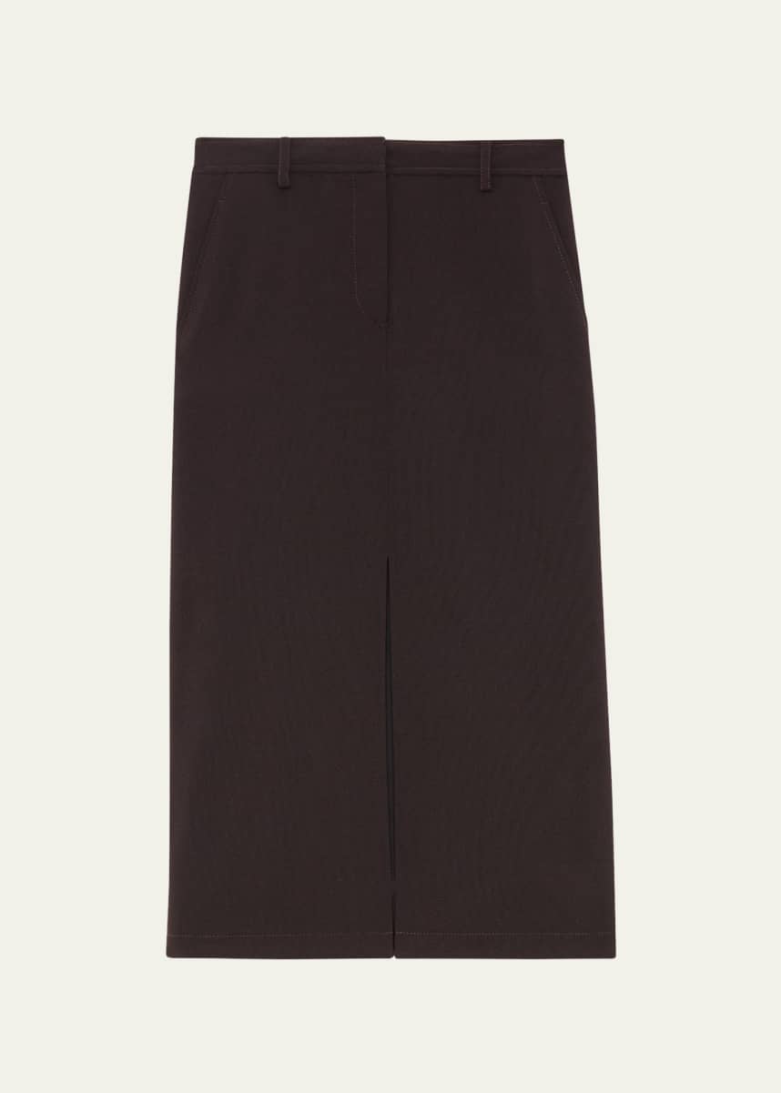 Theory Textured Wool Midi Trouser Skirt