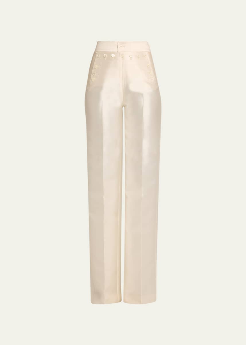 CHRISTOPHER JOHN ROGERS High-Waisted Pleated Sailor Trousers