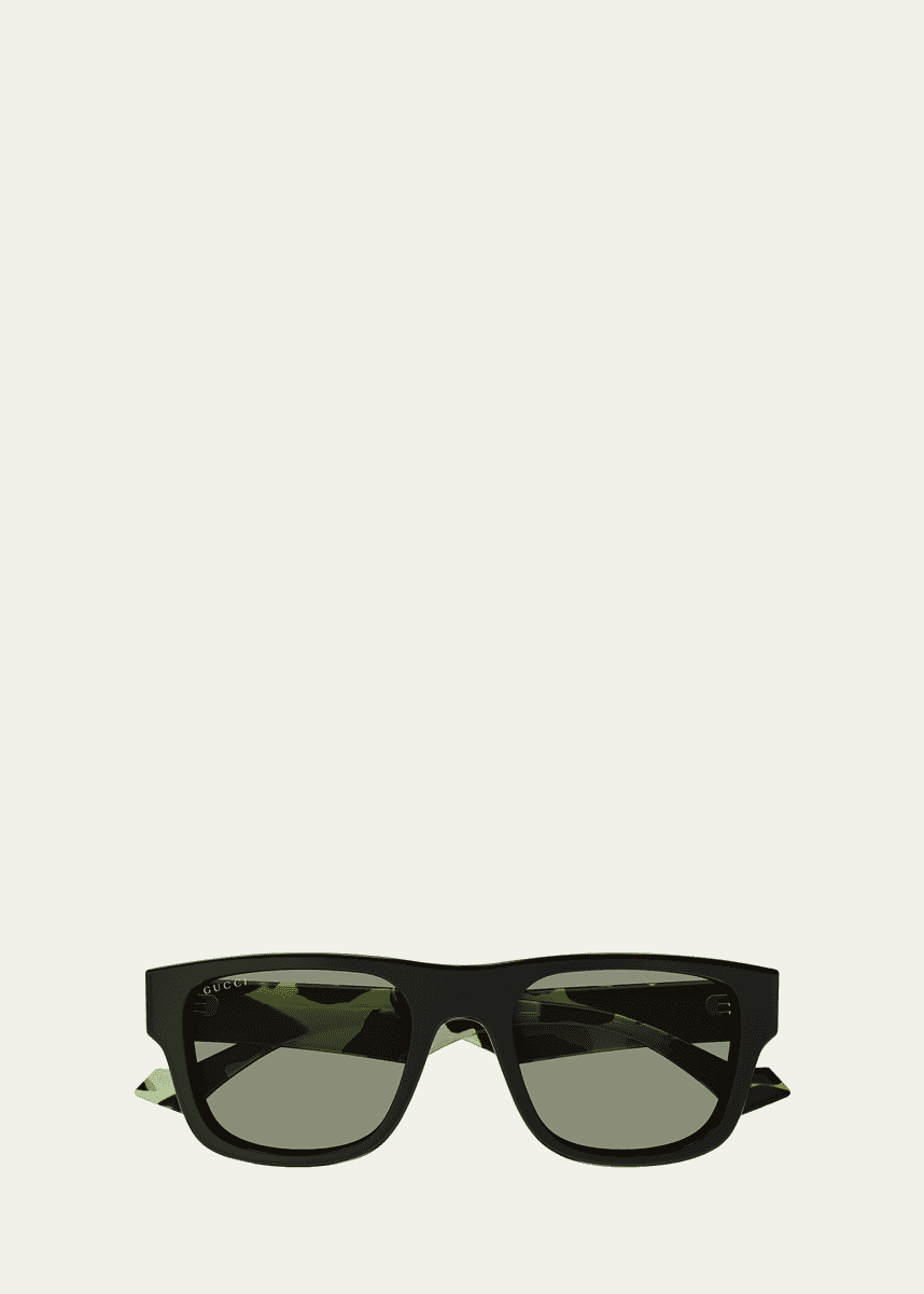 Gucci Men's Acetate Rectangle Sunglasses