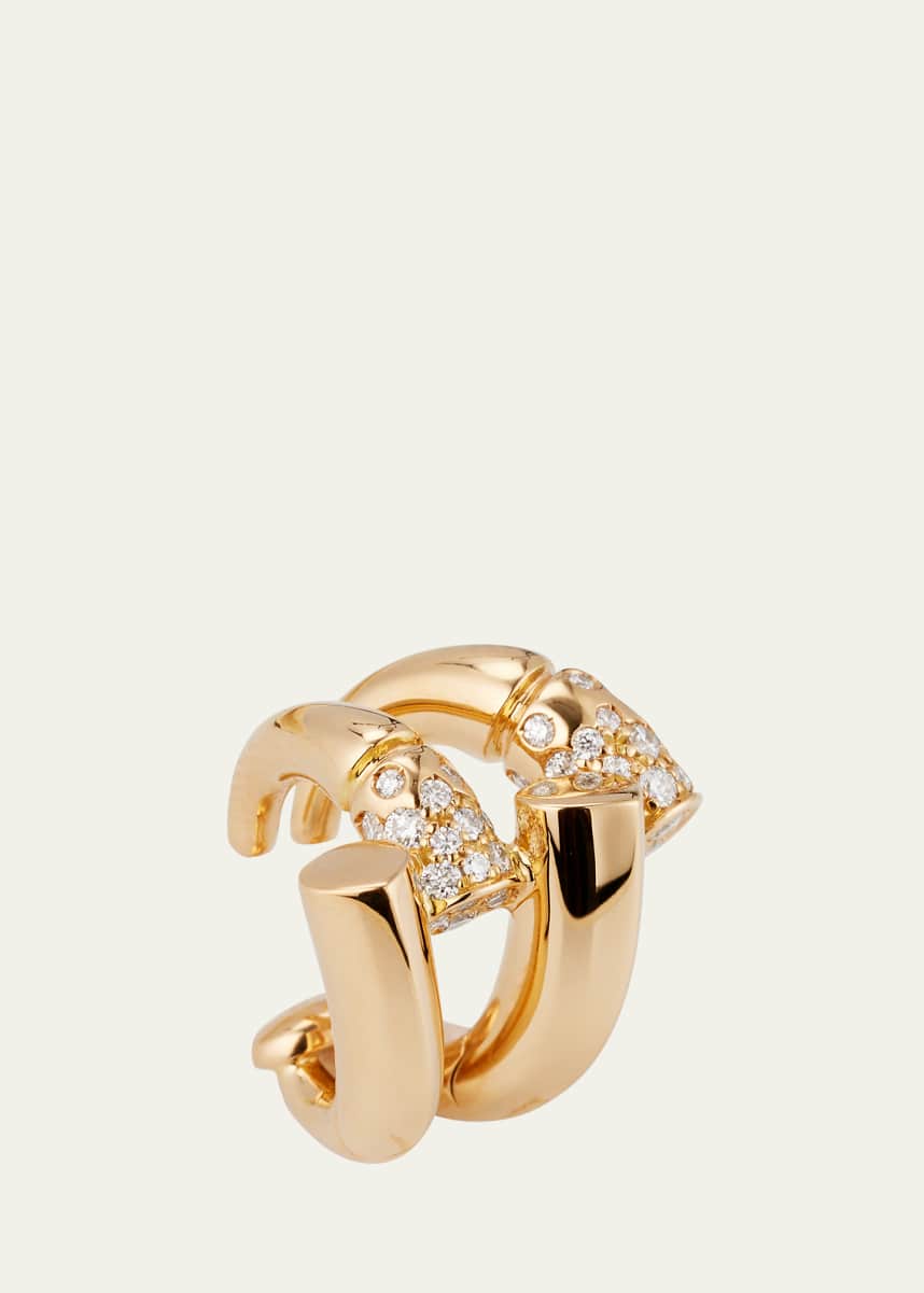 TABAYER 18K Yellow Gold Fairmined Oera Earrcuff with Diamonds