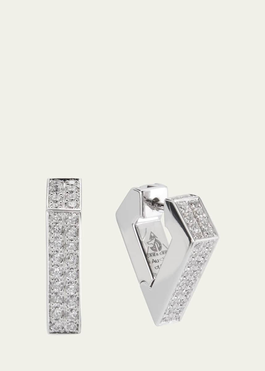 Dries Criel 18k White Gold Medium Diamond Brute Diamanti Earrings