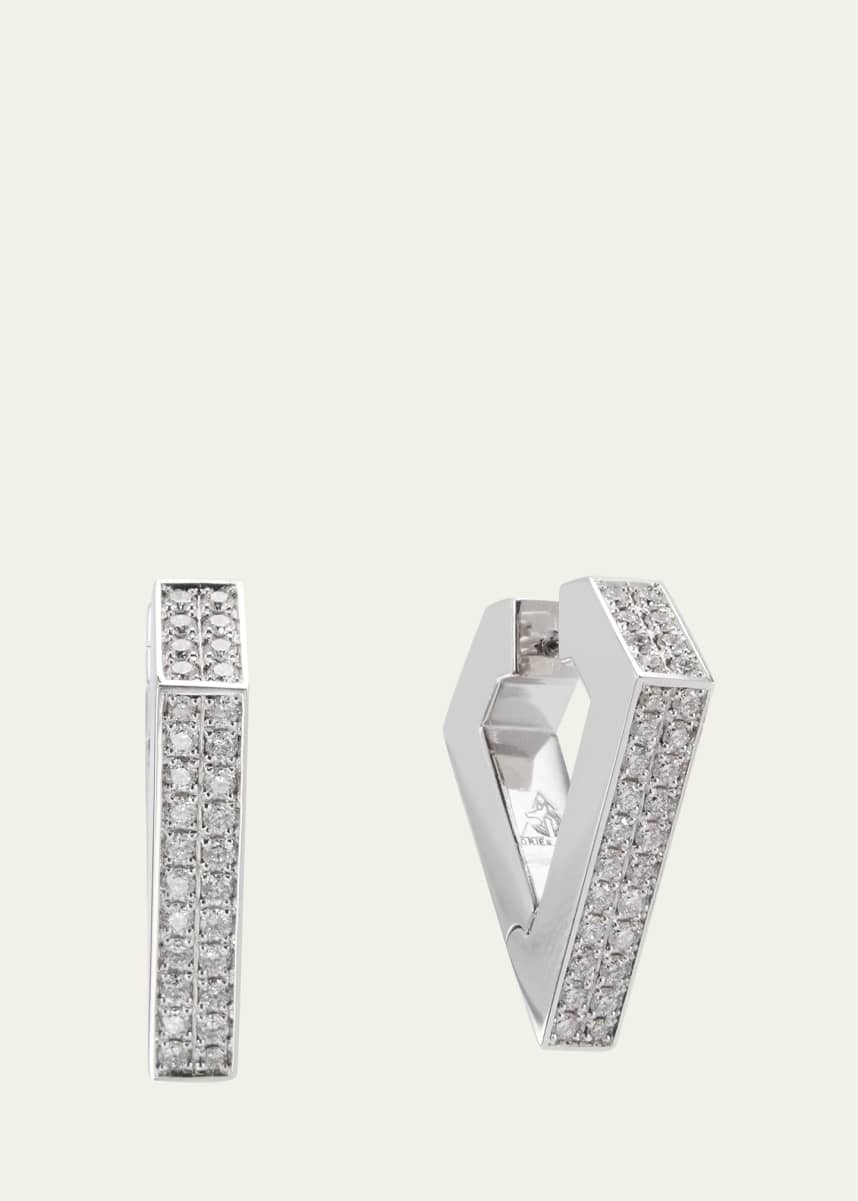 Dries Criel 18k White Gold Maxi Diamond Brute Diamanti Earrings