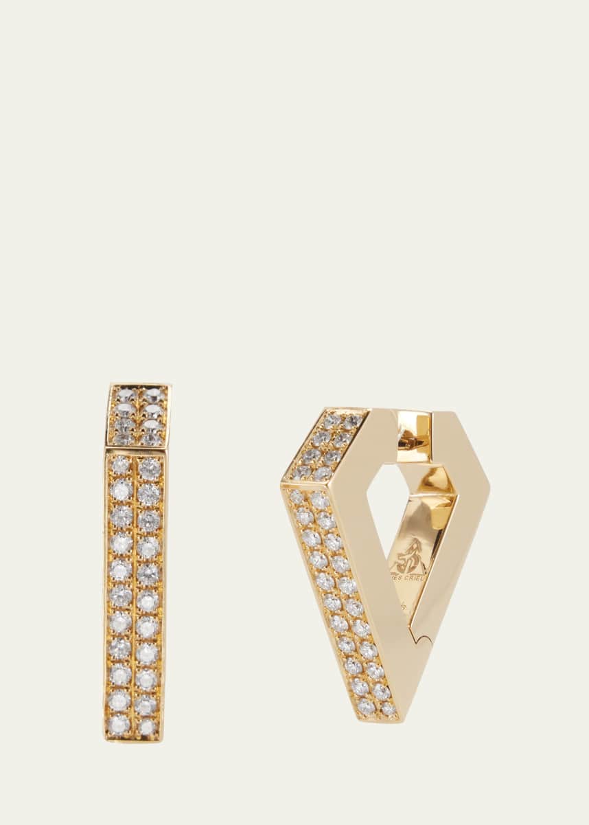 Dries Criel 18k Yellow Gold Maxi Brute Diamanti Earrings