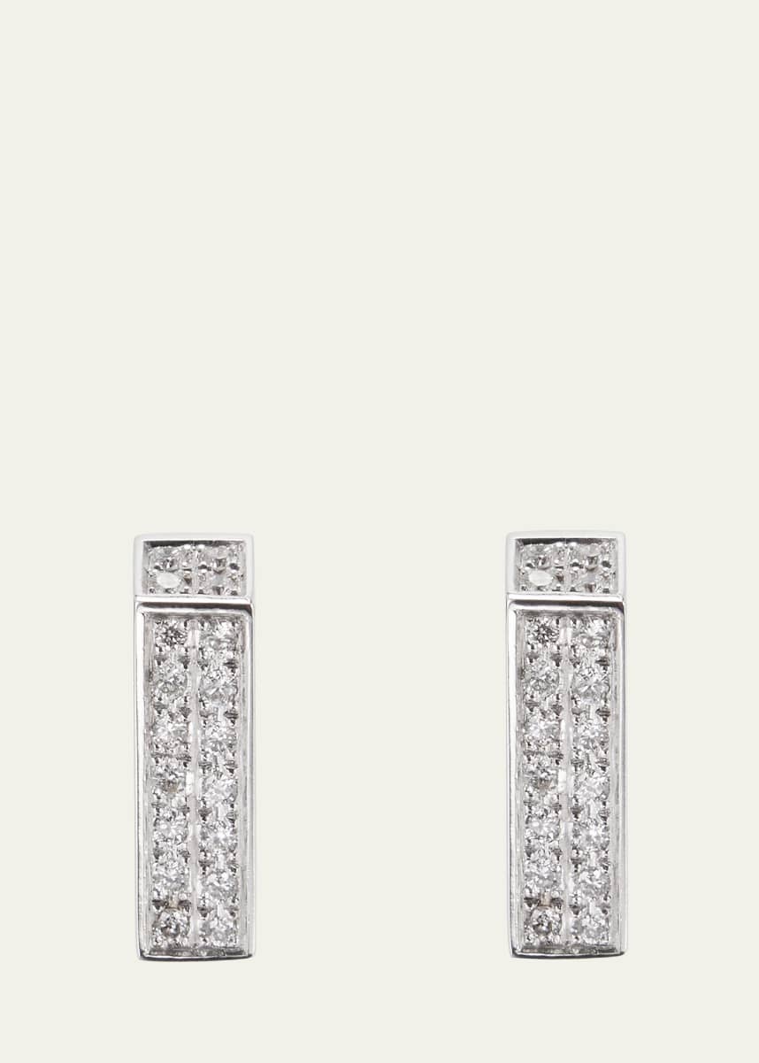 Dries Criel 18K White Gold Mini Brute Diamanti Earrings