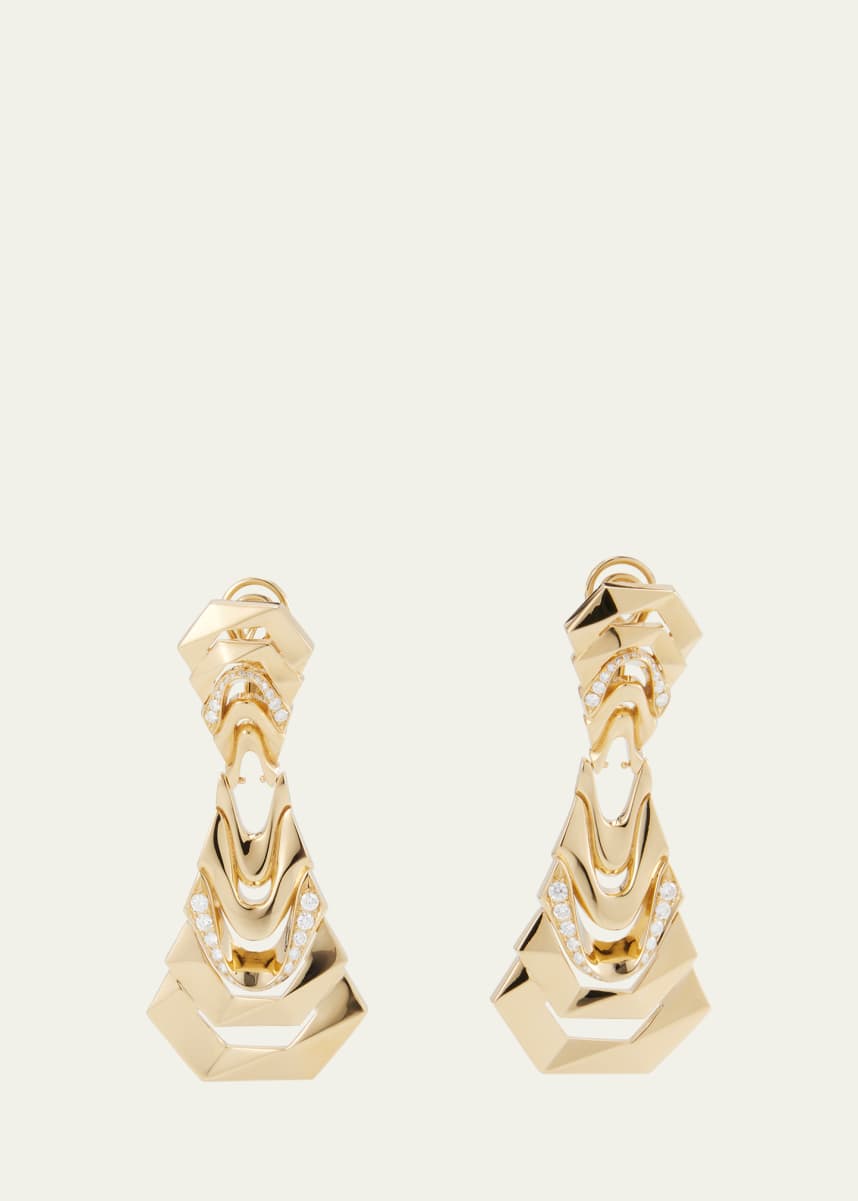 Dries Criel 18k Yellow Gold Diamond White Crow Earrings