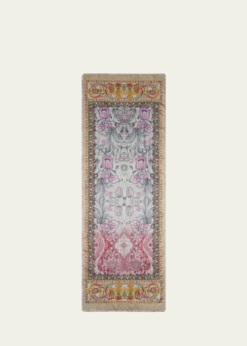 Pierre-Louis Mascia Fancy Multi-Patterned Silk Twill Scarf