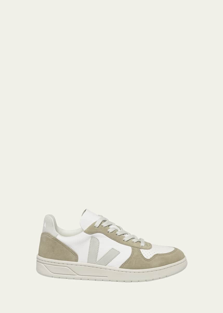 VEJA V-10 Mixed Leather Low-Top Sneakers