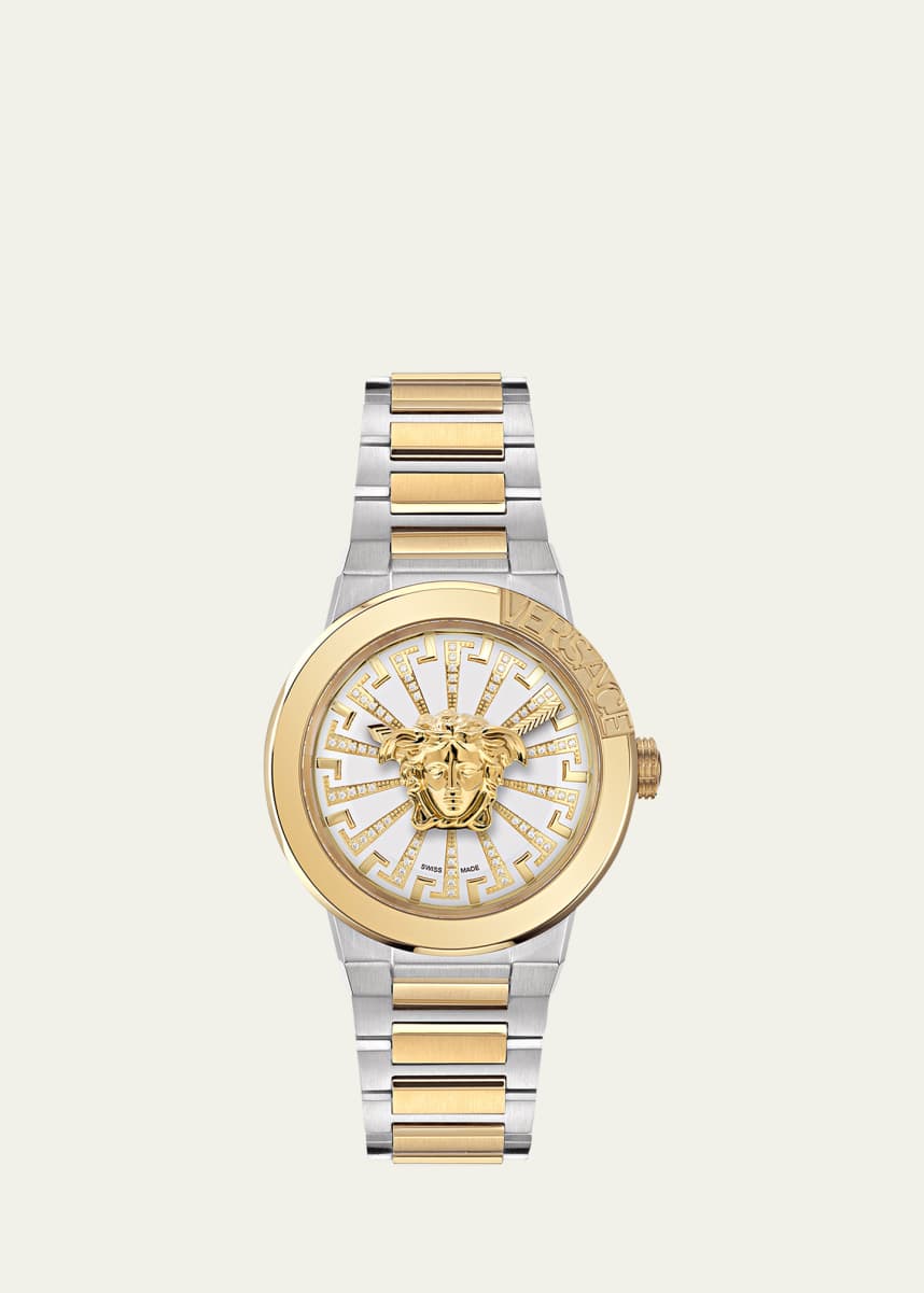 Versace 38mm Medusa Infinite Watch with Bracelet Strap, Two Tone