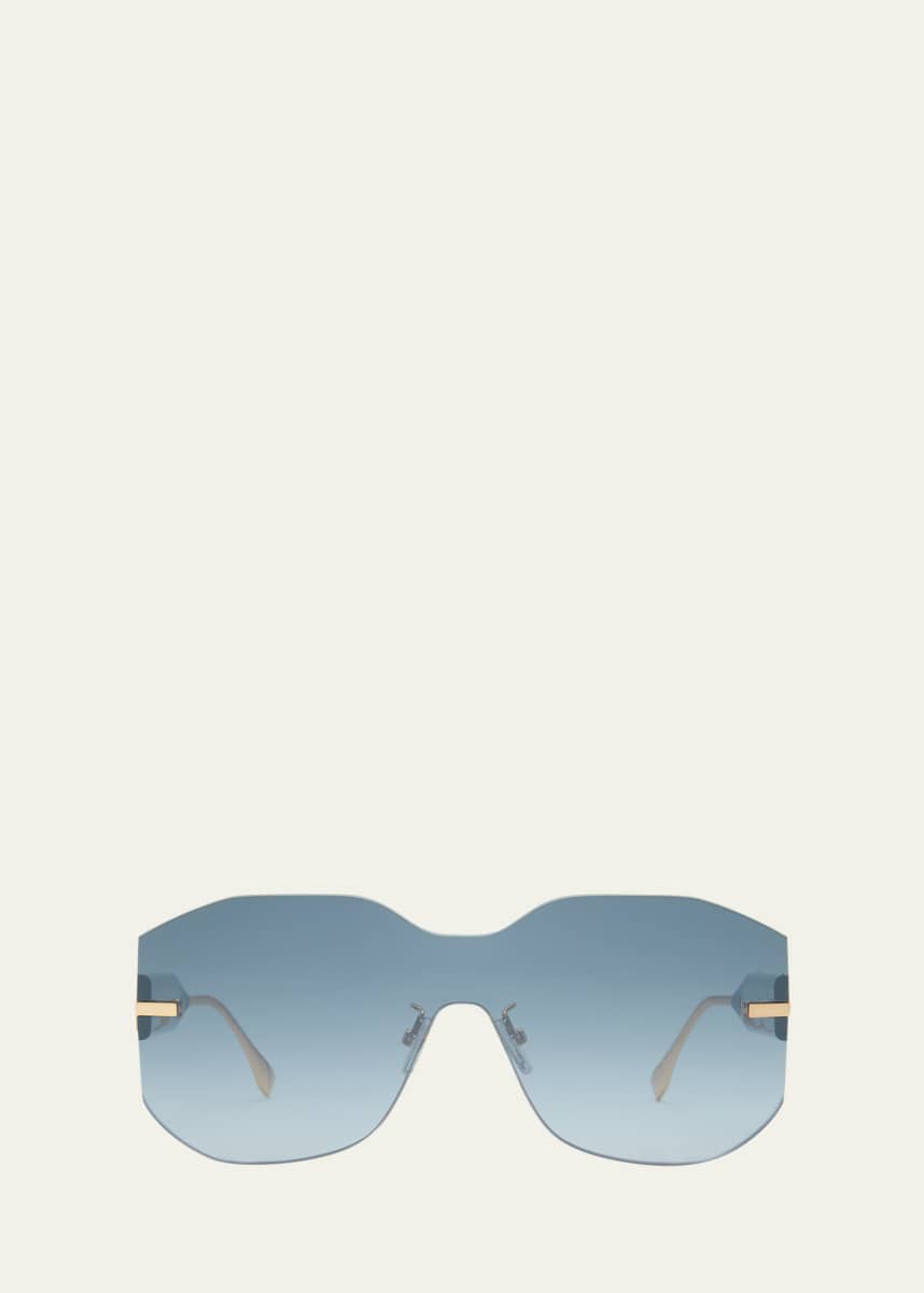 Fendi Men's O'Lock Nylon Rectangle Sunglasses