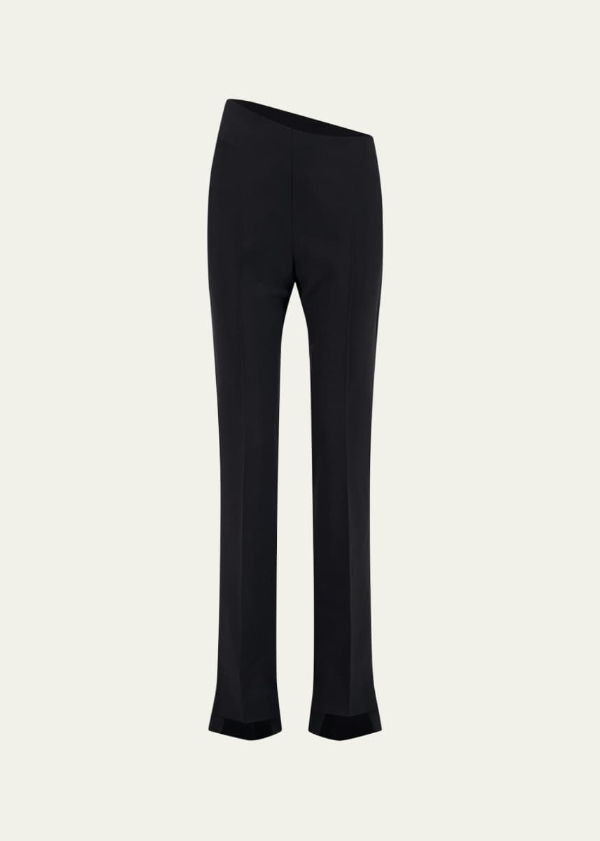 SHANG XIA Asymmetric Waistband Straight Leg Wool Pants