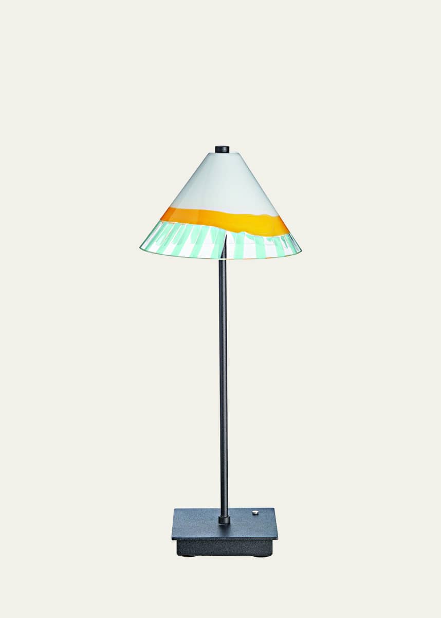 Carlo Moretti Blue Stripe Murano Glass Table Lamp