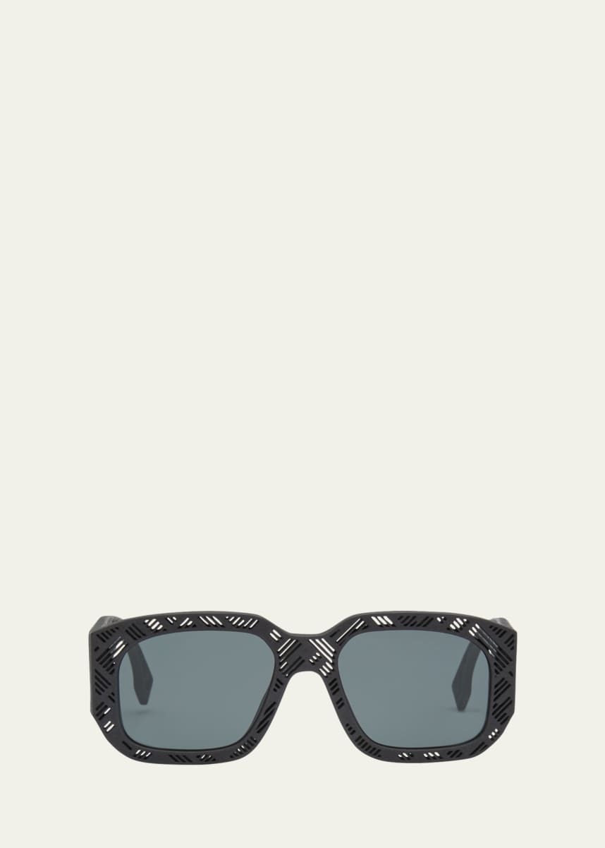 Fendi Men's Fendi Shadow Acetate Rectangle Sunglasses
