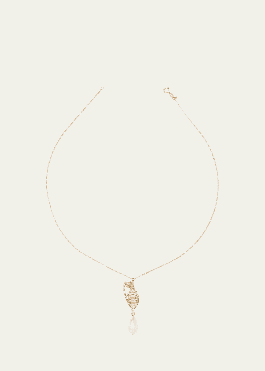 Deux Lions Jewelry 14K Yellow Gold Ayla Pearl Necklace