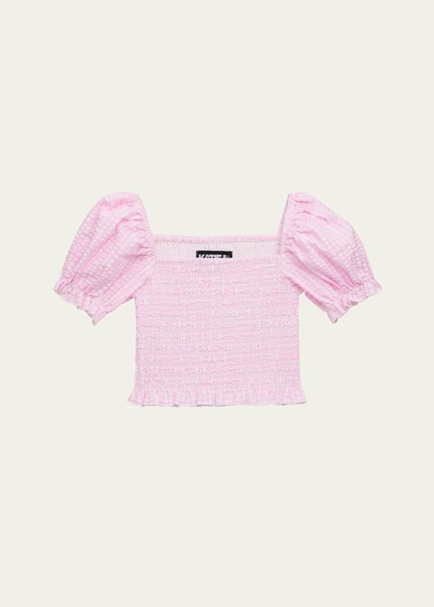KatieJ NYC Girl's Marlee Smocked Top, Size S-XL