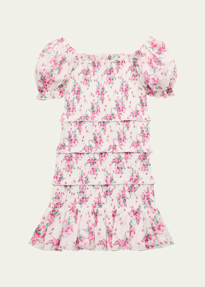 KatieJ NYC Girl's Laila Smocked Tiered Dress, Size S-XL