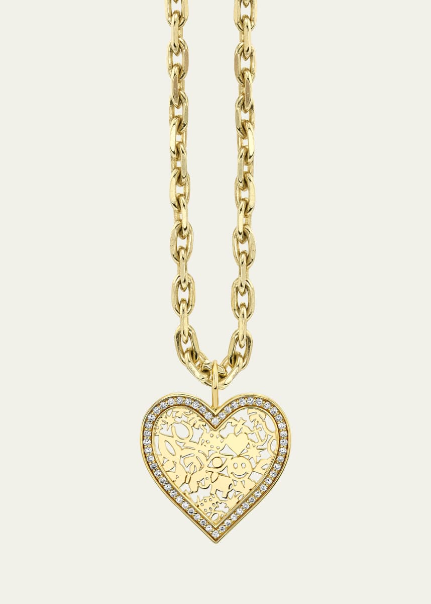 Sydney Evan | Shop Sydney Evan 14K Gold & Enamel Heart on Gold Beads