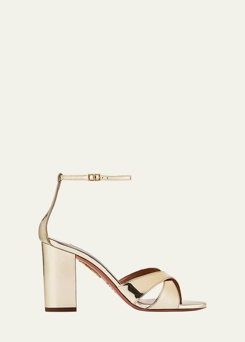 Aquazzura Divine Metallic Crisscross Sandals