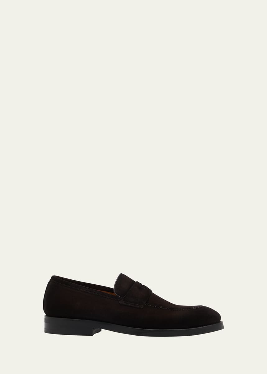 Magnanni Men's Lucien Suede Penny Loafers