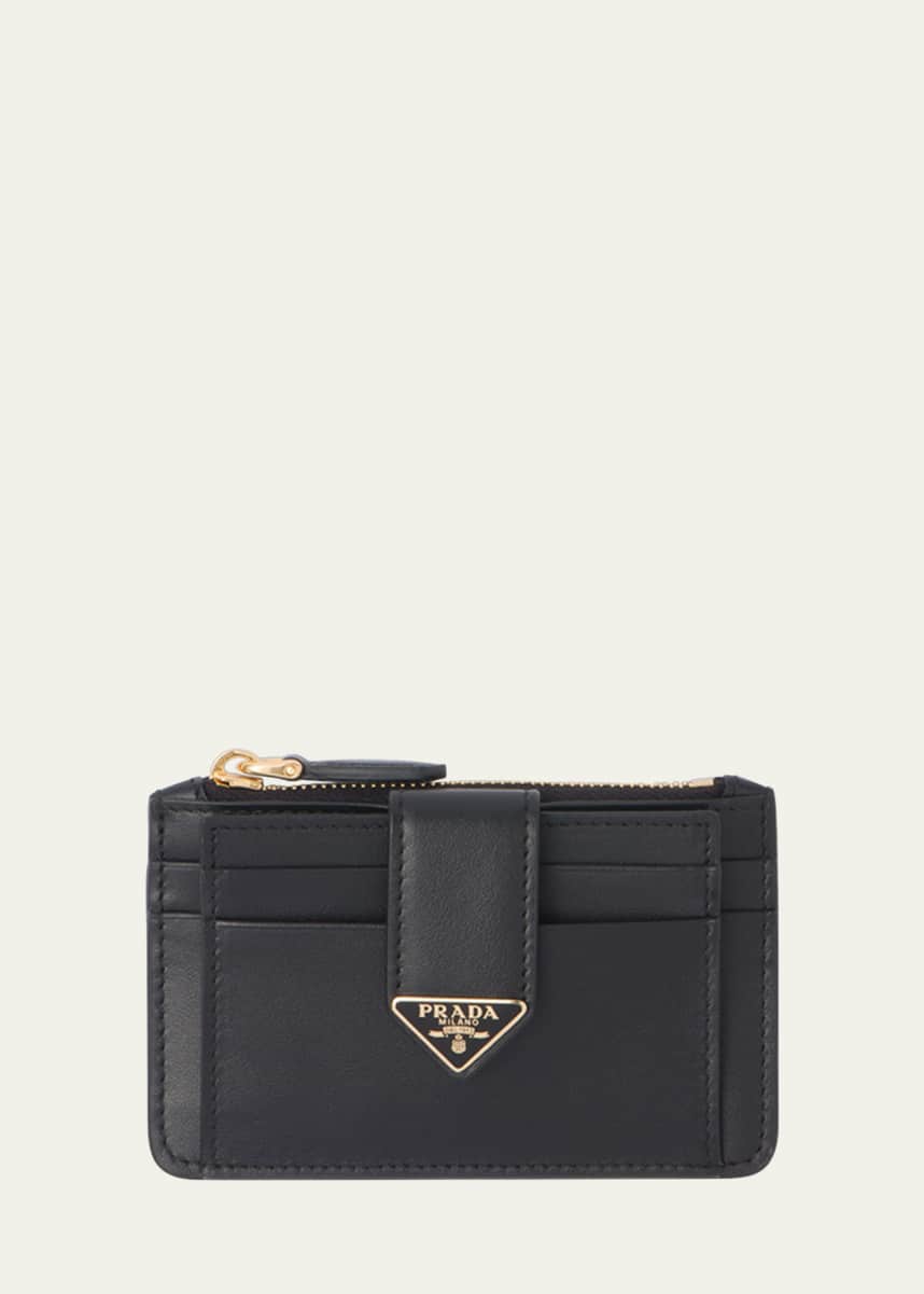 Prada Women's Cardholder with Shoulder Strap and Crystals - Silver One-Size