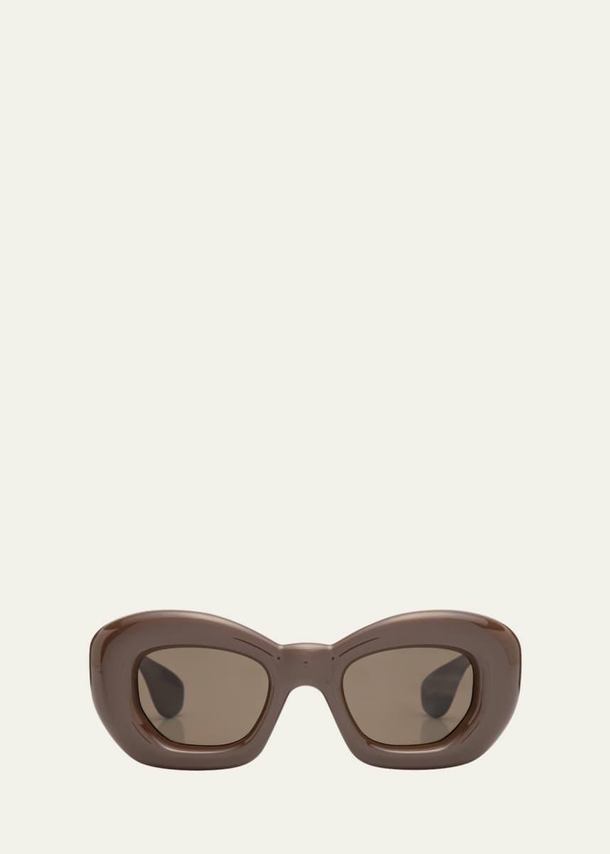 Loewe Inflated Brown Acetate Butterfly Sunglasses