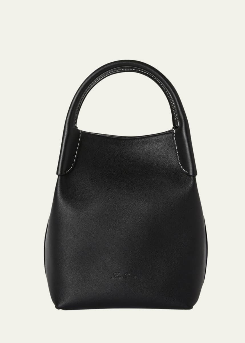 Loro Piana Bale Micro Rounded Leather Top-Handle Bag