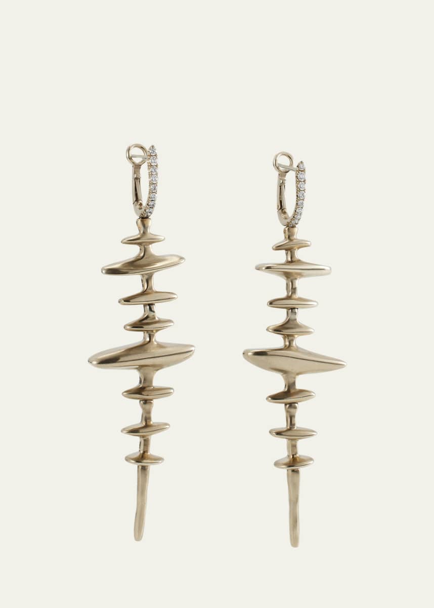 Vram White Gold Chrona Totem Earrings with Diamonds