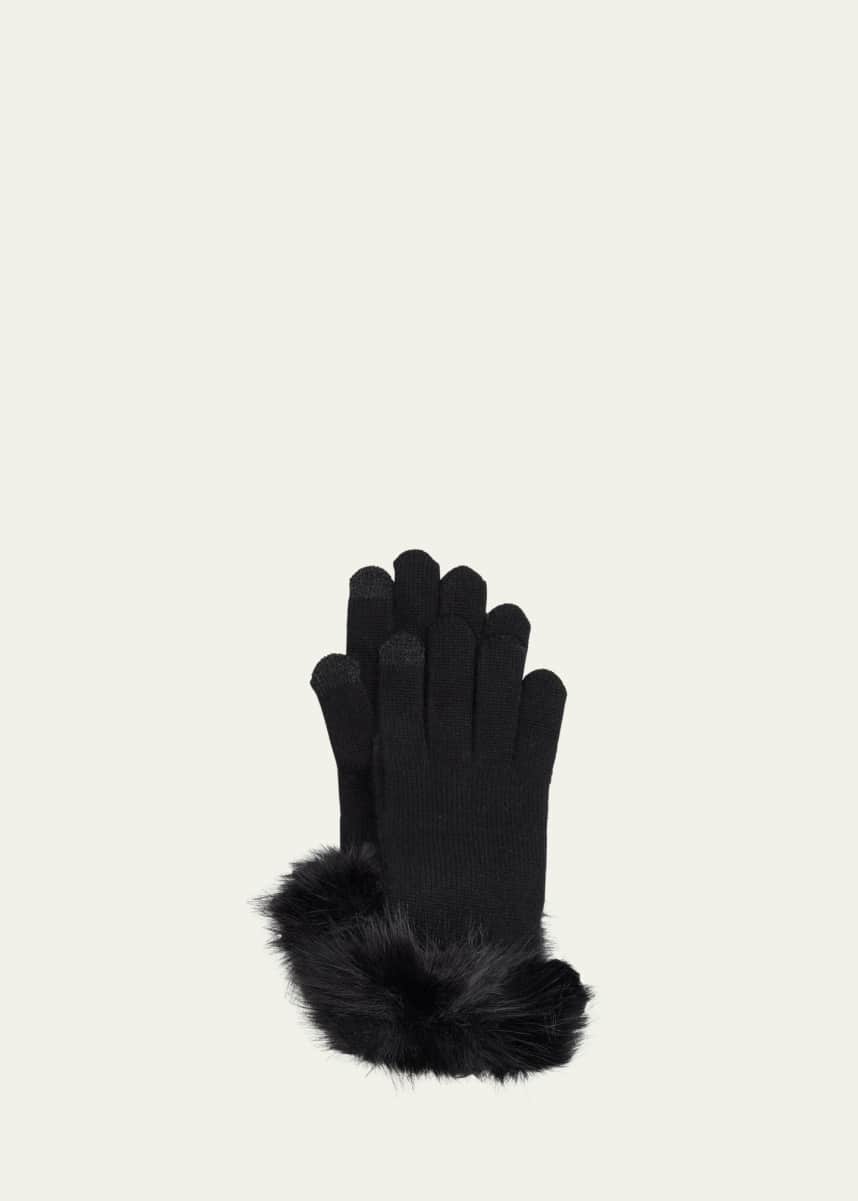 Sofia Cashmere Touchscreen Cashmere & Faux Fur Gloves