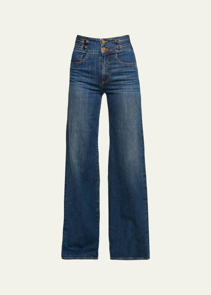 Ramy Brook Liv High-Rise Wide-Leg Jeans