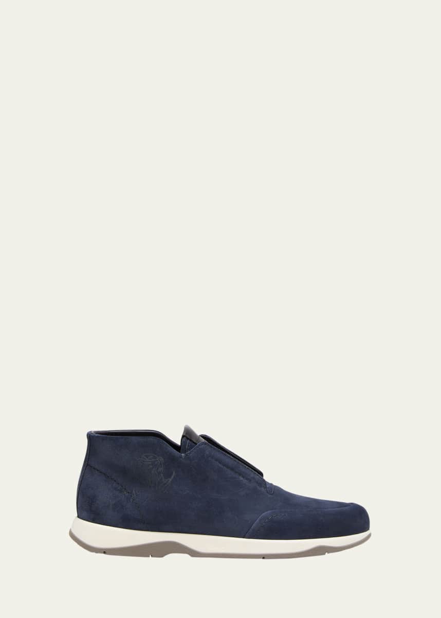 Berluti Men's Echappee Suede Slip-On Loafer Boots