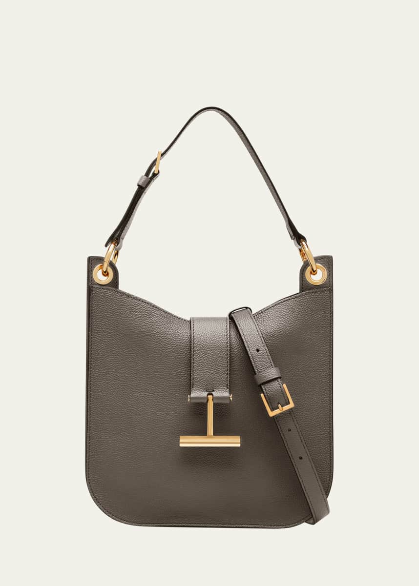 TOM FORD Tara Small Hobo Crossbody in Grained Leather