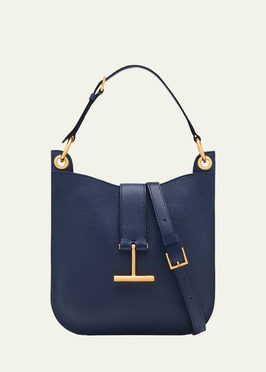 TOM FORD Tara Small Hobo Crossbody in Grained Leather