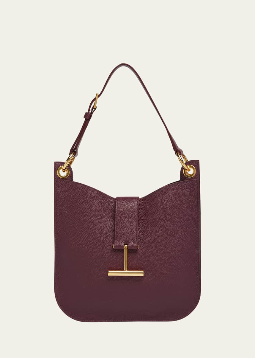 TOM FORD Tara Small Hobo Crossbody in Grained Leather