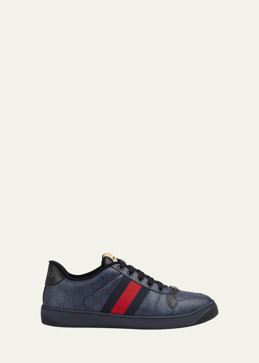 Gucci Men's Screener GG Canvas Low-Top Sneakers with Web