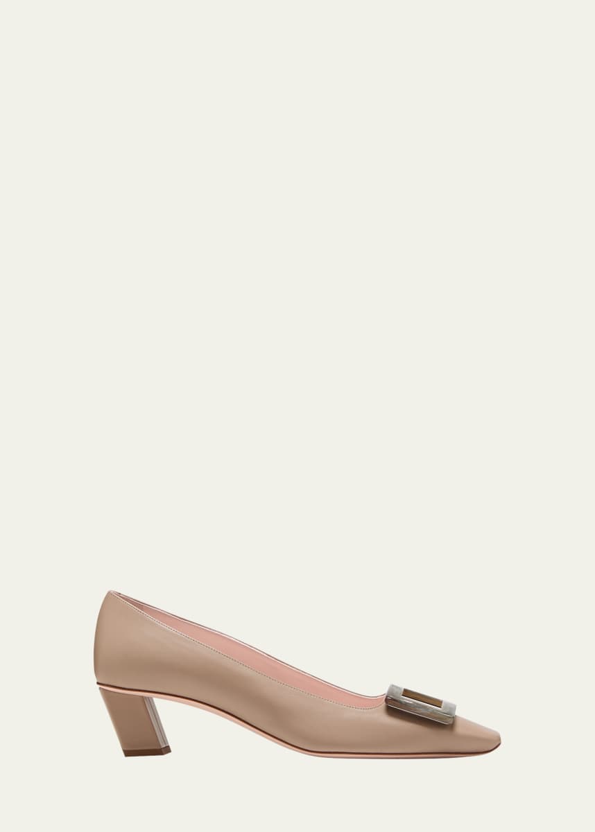 Roger Vivier Belle Vivier Leather Buckle Pumps