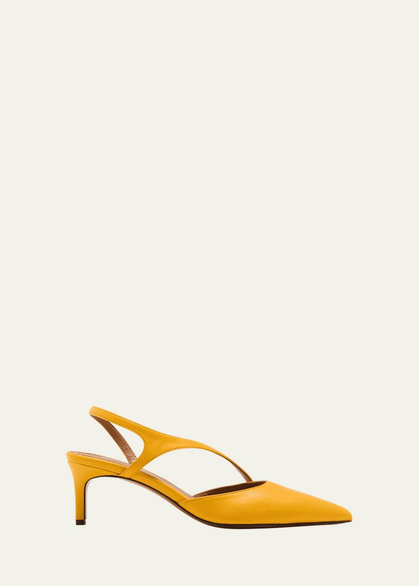 ATP Atelier Riano Leather Asymmetrical Slingback Pumps