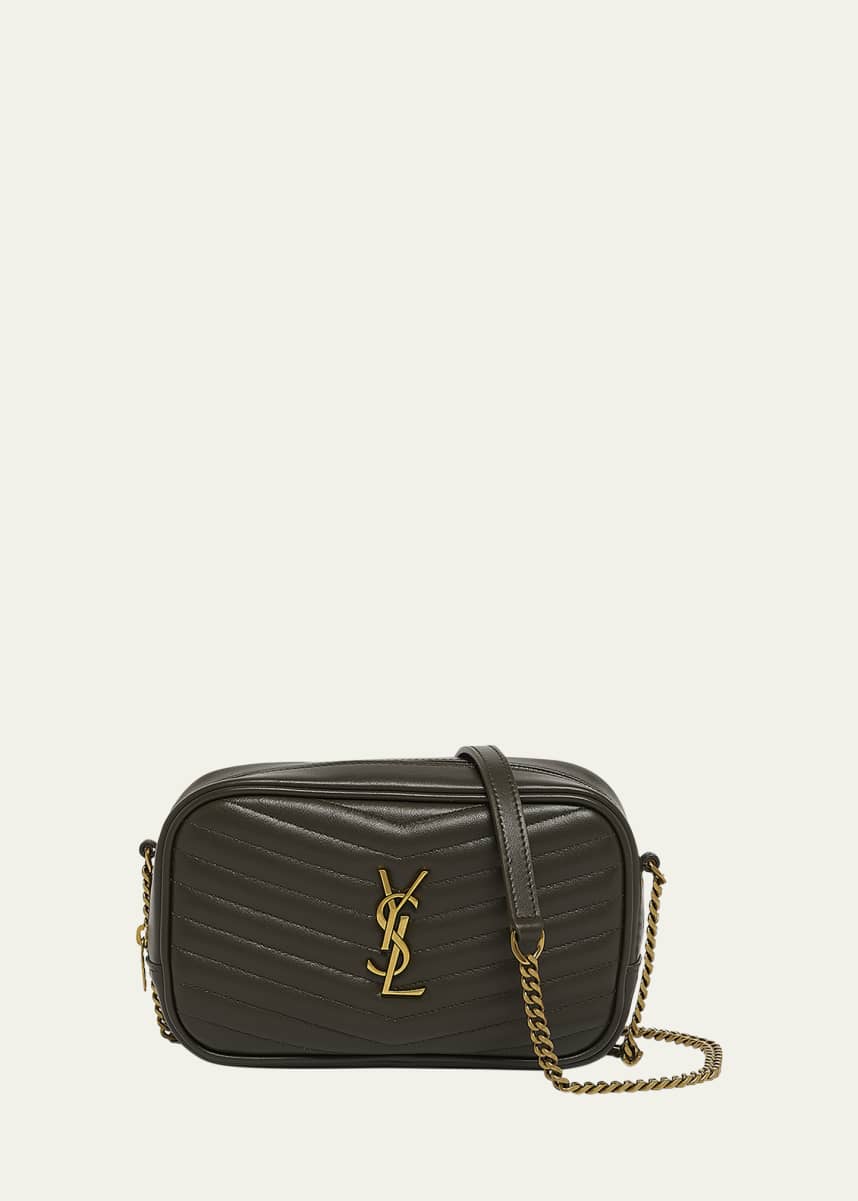 Saint Laurent Lou Mini YSL Camera Bag in Smooth Quilted Leather